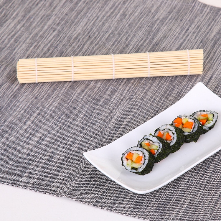 Tapis à rouler en bambou, 24x24cm, 1 pièce, ensemble de Sushi, tapis à rouler pour palettes de riz, outils de cuisine, accessoires de Sushi à faire soi-même