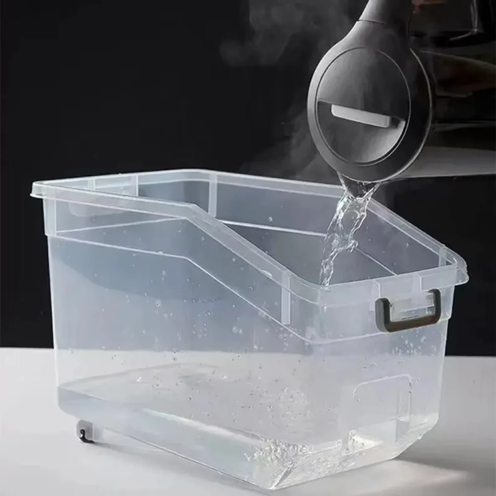 10KG Kitchen Rice Storage Box Insect Proof and Moisture Proof Dispenser Flour Cereal Bucket Kitchen Food Storage Container