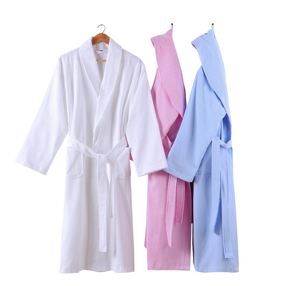 100% Katoen Mannen Badjas Borduren Wafel Zachte Kimono Gewaad Hotels absorberende Nacht Kamerjas pijamas Bruidsmeisje unisex Robe