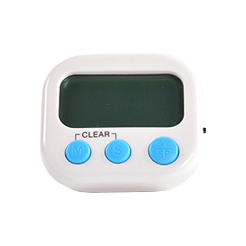 Magnetic Kitchen Timer Countdown LCD Digital Stopwatch Mini Practical Cooking Timer Alarm Clock White Blue Pink: White