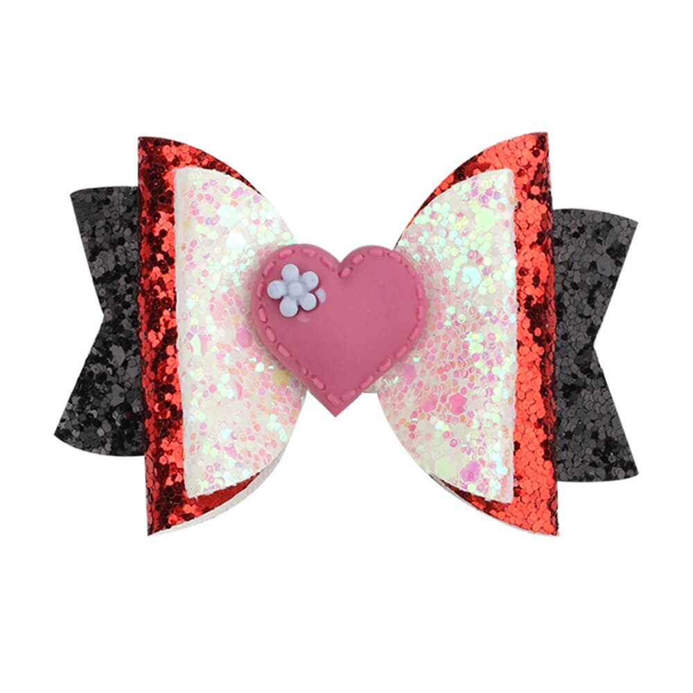 2022 1 Pcs Sweet Heart Valentine Day Hair Bows Popular Cheer Bows For Girls: sky blue