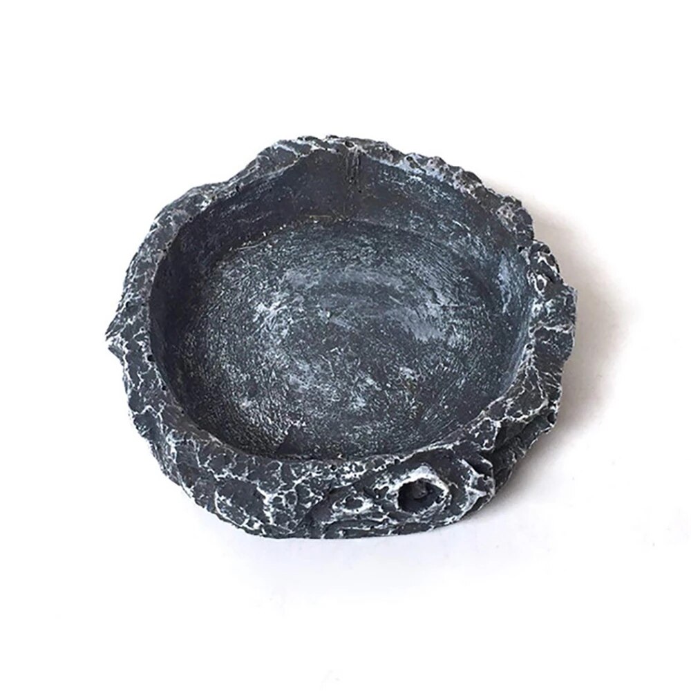 Saim Turtle Feeding Plate Reptile Feeding Bowl Crawler Pet Feeding Round Bowl Feeder Dish for Turtle Tortoise Clamping Pet Feed