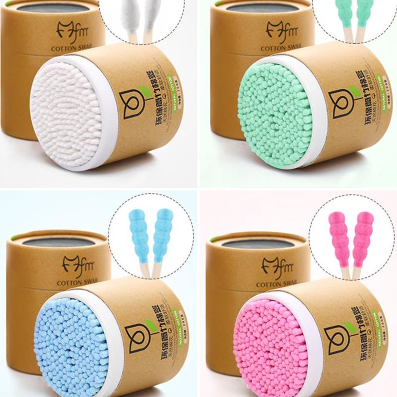 200pcs/box Bamboo Cotton Swab Wood Sticks Soft Cotton Buds Cleaning Of Ears Tampons Makeups Cotton Buds Tip Health Beauty Tools