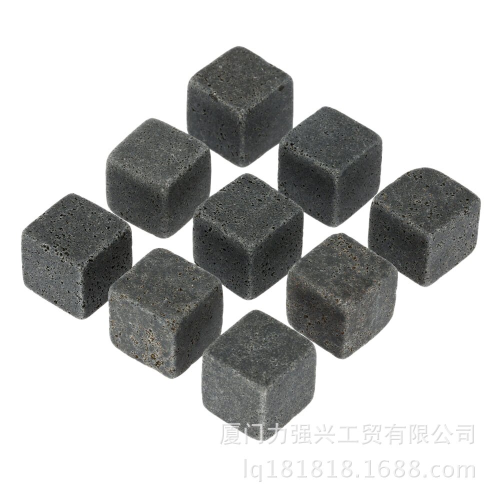 9pcs/Bag Natural Whiskey Stones Sipping Ice Cube Whisky Stone Whisky Rock Cooler Wedding Favor Christmas Bar