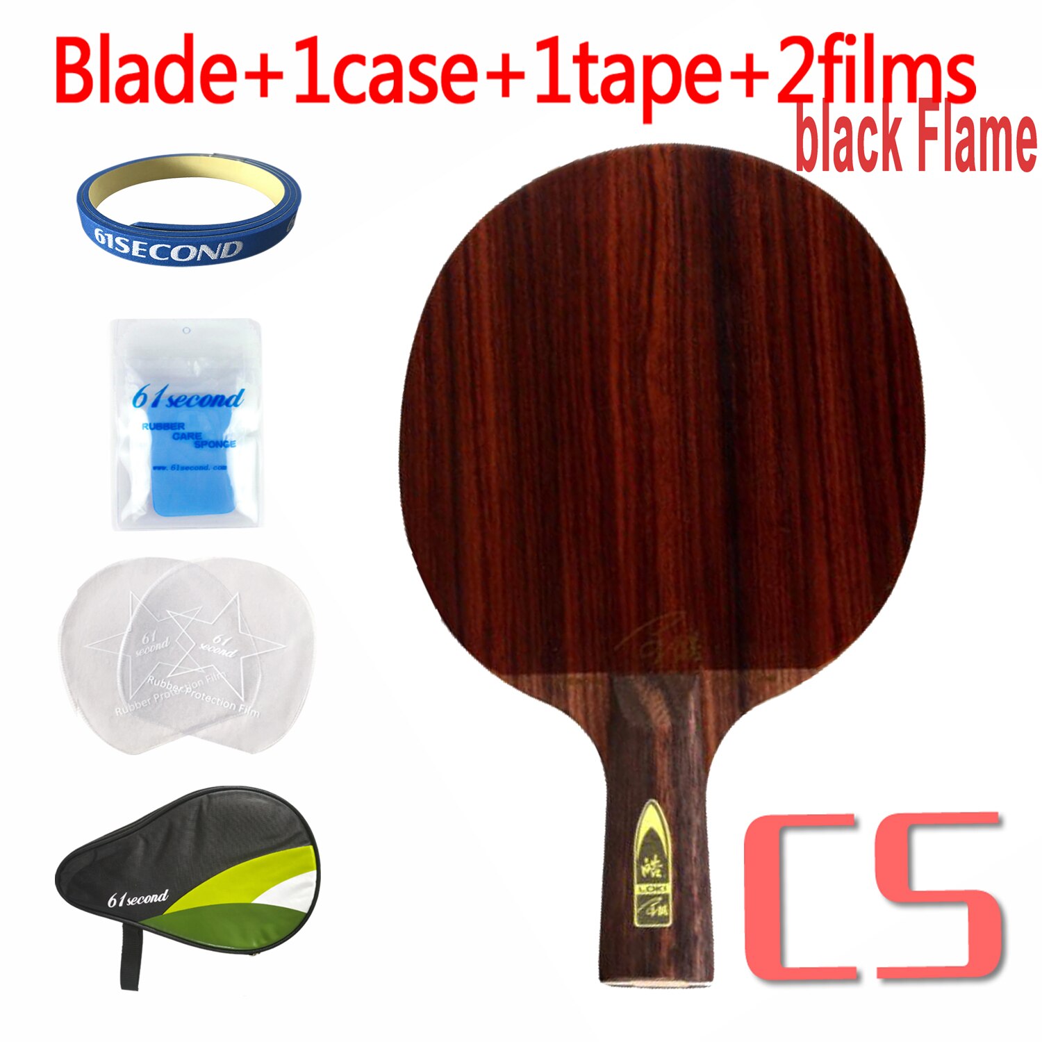 Loki Red Flame Black Flame Palissander Tafeltennis Blade Professionele 7 / 5 Lagen Ping Pong Blade: black CS with HM