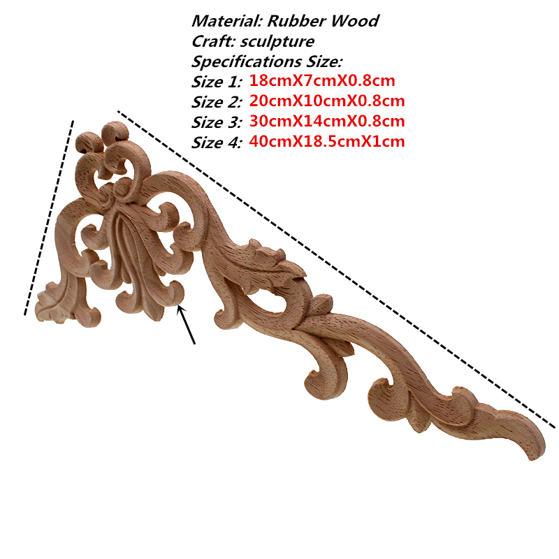 VZLX-Apliques de tallado de madera para muebles, accesorios pequeños de para el hogar, decoración de letras de madera rosa para puerta de armario de cocina y cama