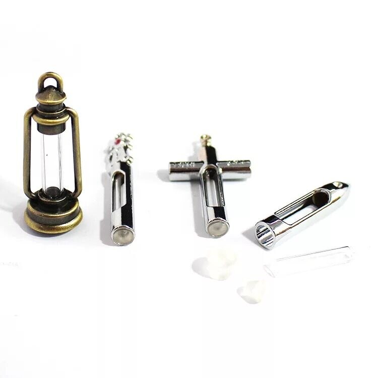 5 stücke Glas Fläschchen Anhänger Medaillon parfüm öl flasche Reize Kupfer Container wünschen Flasche Charme Name Auf Reis Kunst Schmuck