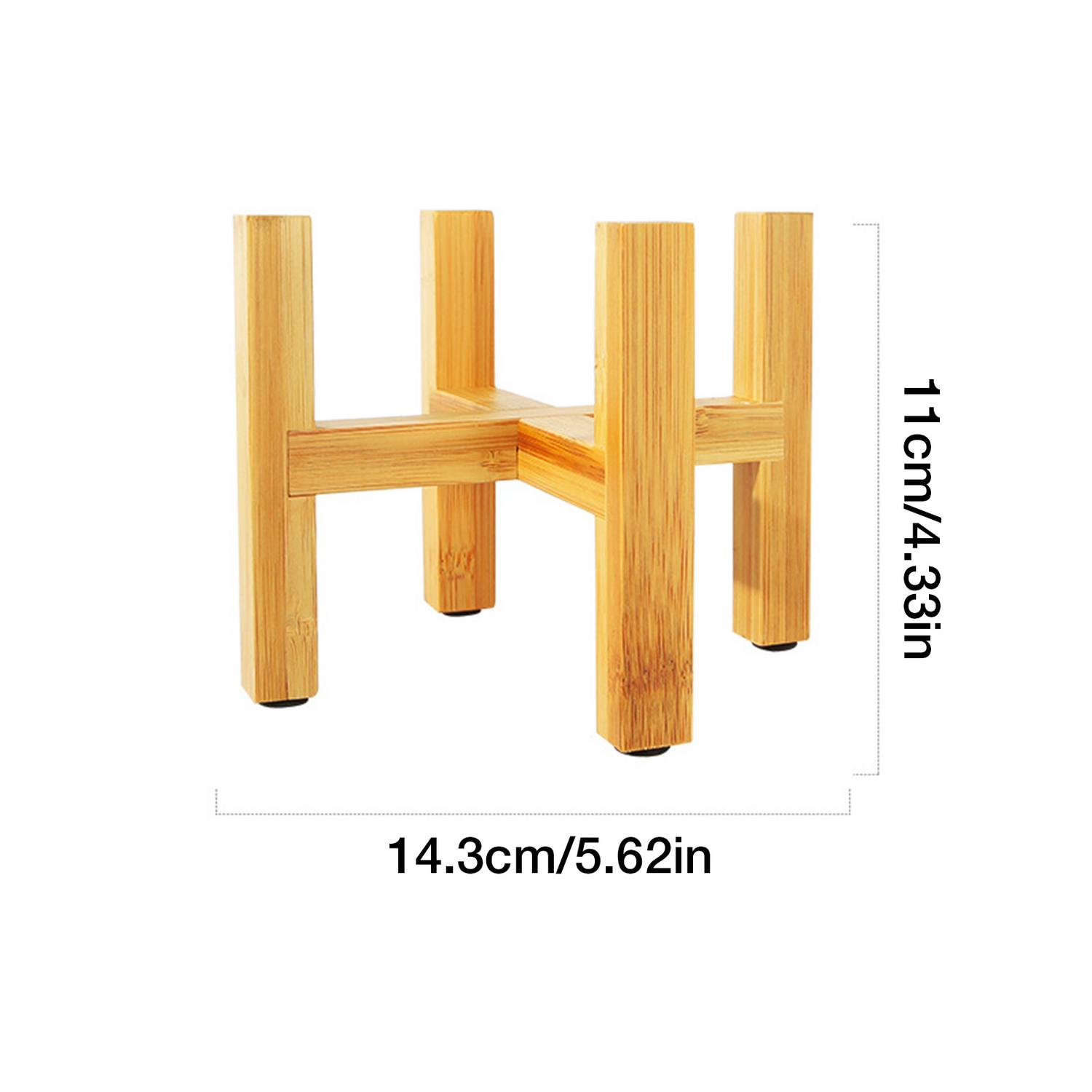 Soporte de madera para plantas, maceta de flor duradera para decoración del hogar, soporte para flores de cuatro patas, estante de madera, maceta flexible: M