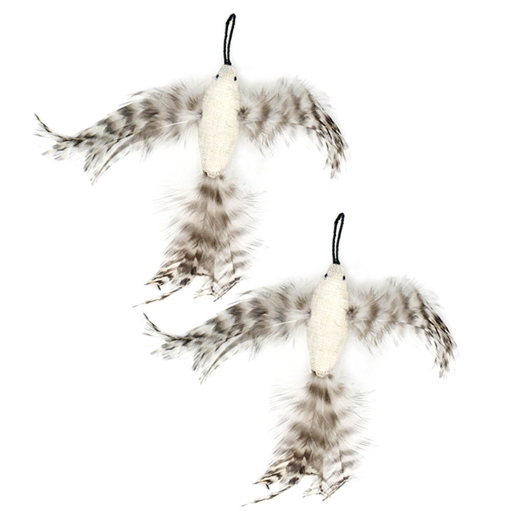 Simulatie Vogel Kat Speelgoed Interactieve Grappige Veer Vogel Met Bell Sucker Kat Stok Speelgoed Katje Spelen Teaser Wand Speelgoed Voor katten: F-2bird