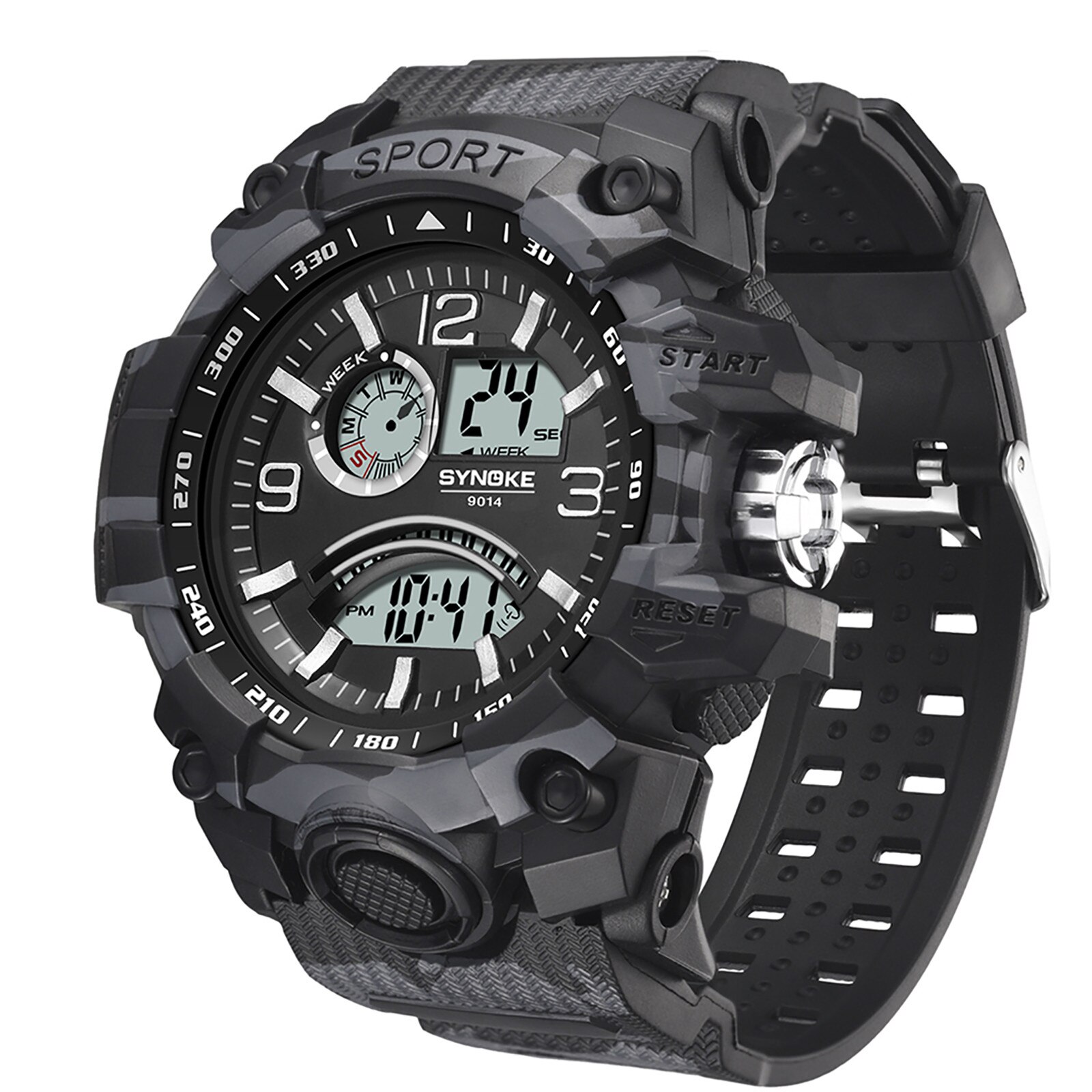 Mannen Elektronische Sport Horloge Multifunctionele Outdoor Sport Horloge Met Groot Scherm Sport Horloges