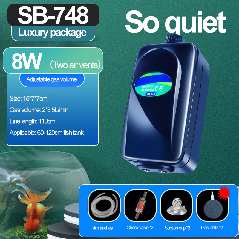Fish Tank Oxygen Pump 220 240V Ultra Quiet Aquarium Air Pump Aerator for Home Aquarium: Blue