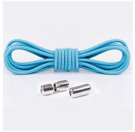 1Pair Elastic Locking Shoelaces Round No Tie Shoe Laces Kids Adult Sneakers Shoelaces Fast Lazy Shoe Lace Shoestrings: Sky Blue