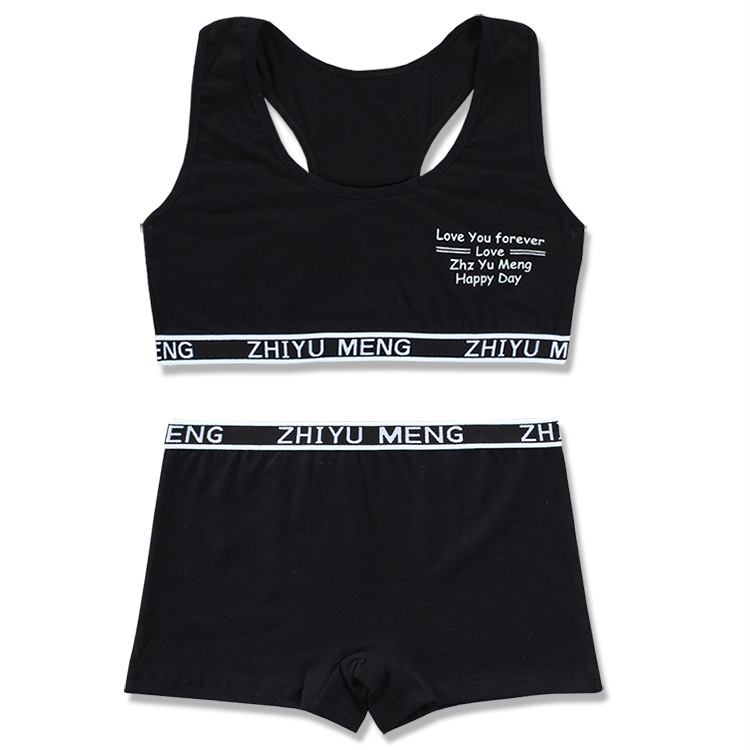 Teen Bra And Panties Sets 8-14Y Teenage Clothes Sets Teenager Sport Underwear Training Bra For Girls