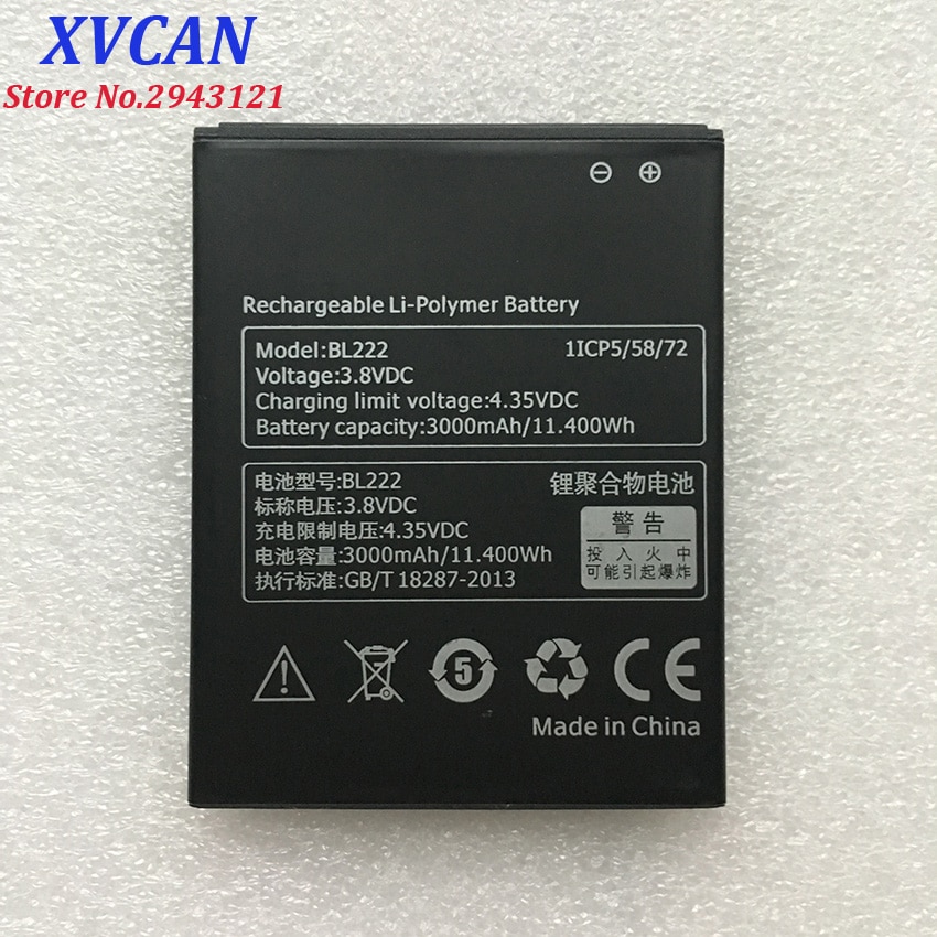 Dla Lenovo S660 bateria BL222 3000mAh duża pojemność wymiana baterii litowo-jonowej dla Lenovo S660 S668T inteligentny telefon +