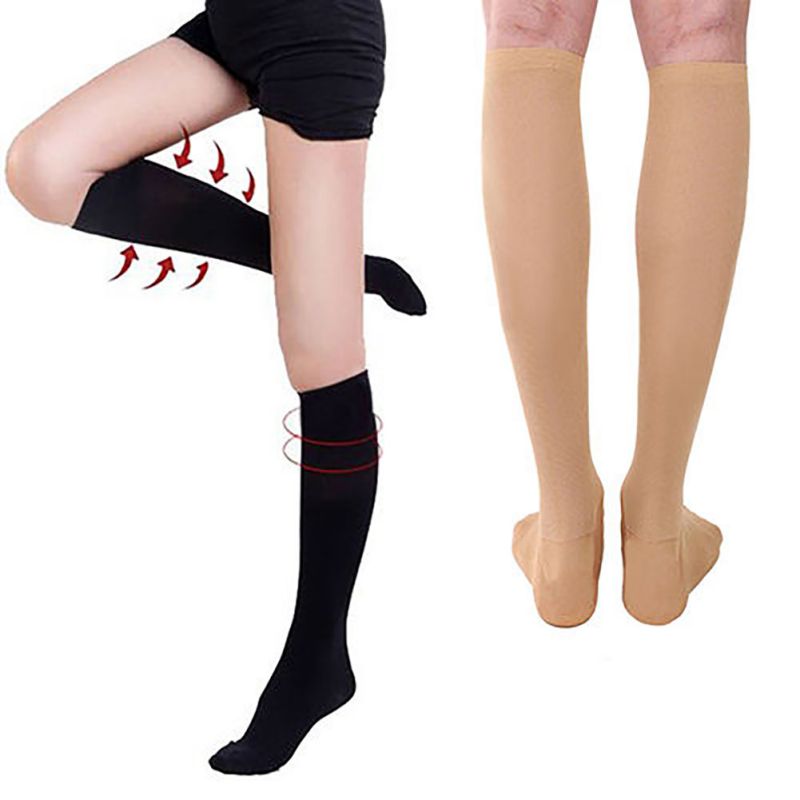 Compression Stockings Unisex Outdoor Breathable Pressure Nylon Varicose Vein Stocking Leg Relief Pain Stockings For 29-31CM