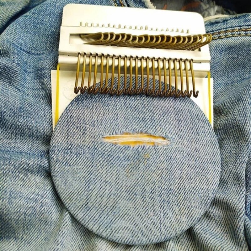 Universal speedweave minivävstol bärbar handsömnadsmaskin nålväv nålar verktyg för lappar på broderade kläder: 21 stift