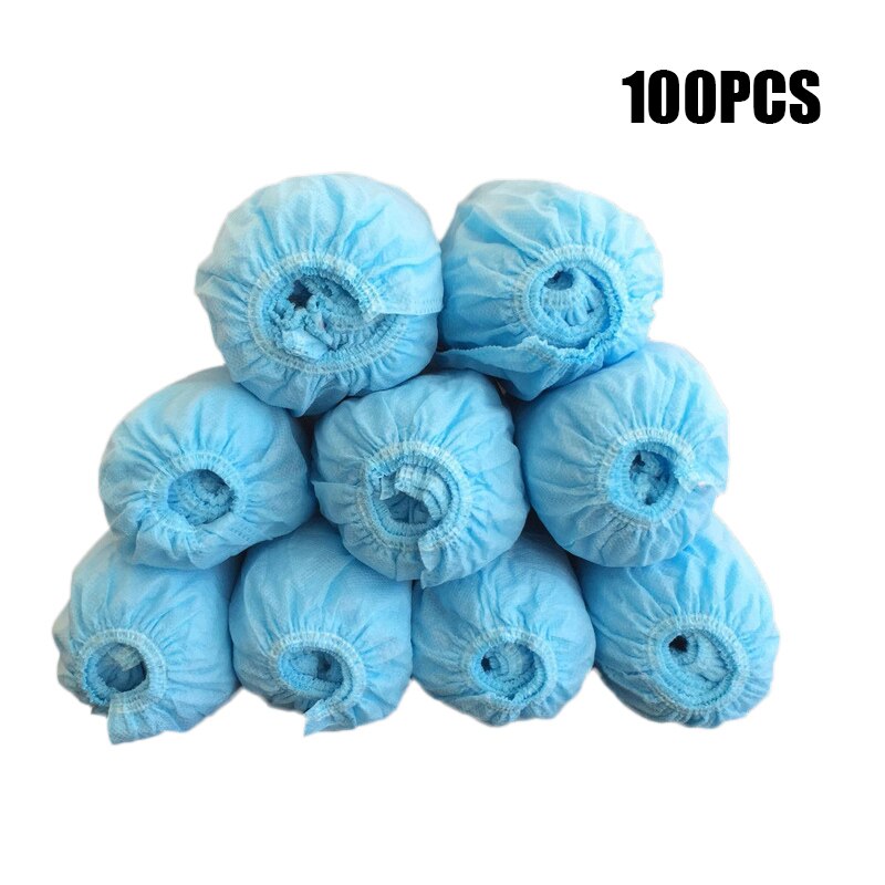 100 stuks non-woven overschoenen wegwerp overschoenen dikke overschoenen antislip universeel  qp2: Lichtblauw