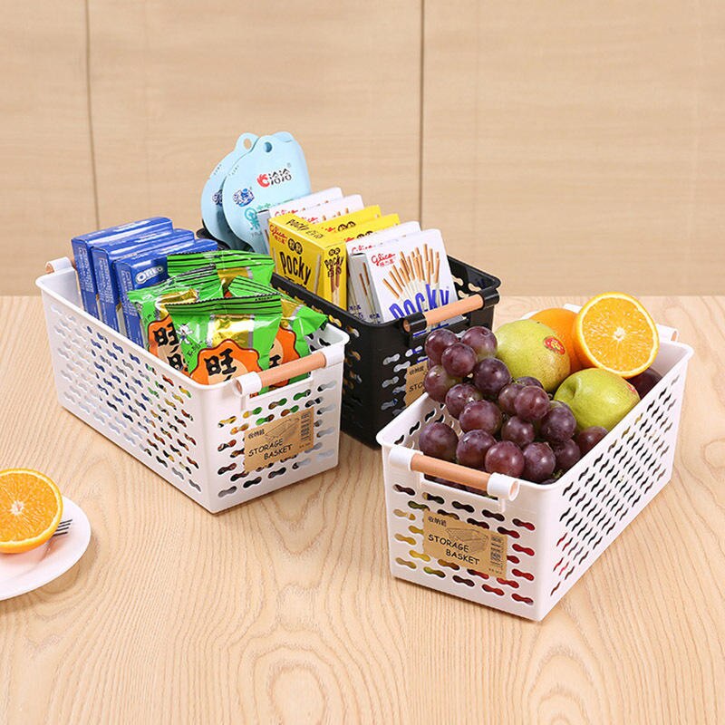 Kitchen Organization Plastic Kitchen Storage Box Refrigerator Basket Fridge Storage Rack Freezer Bathroom Desktop Shelf