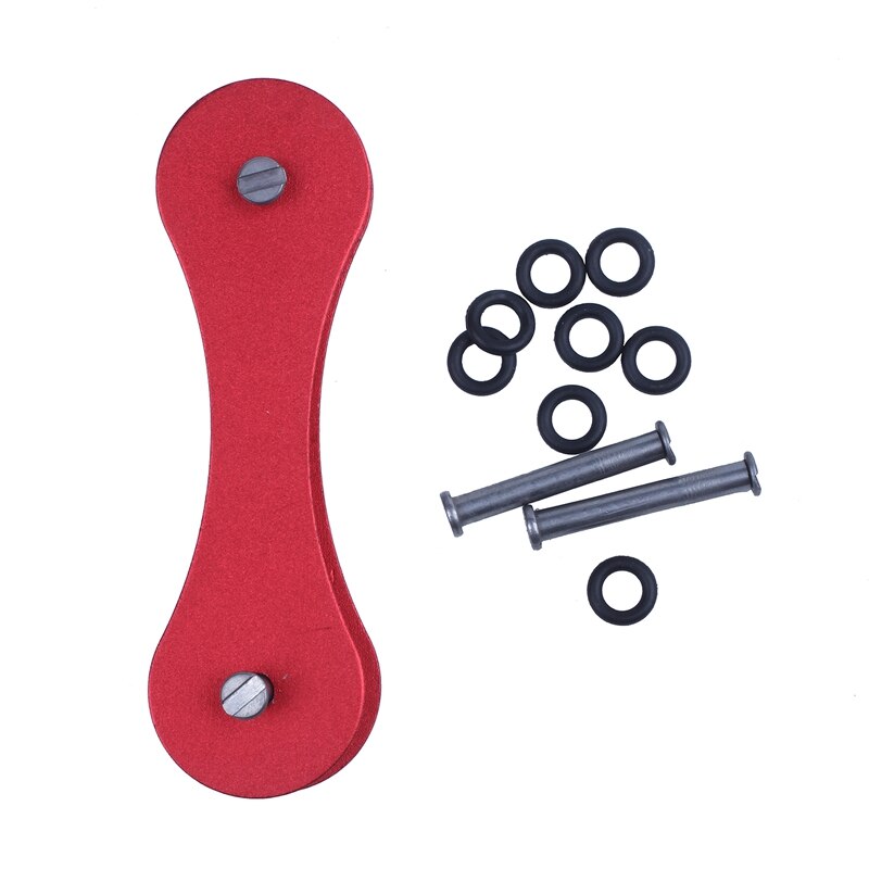 Aluminium smart nøgleholder arrangør klipmappe nøglering lomme værktøj, grå: Rød