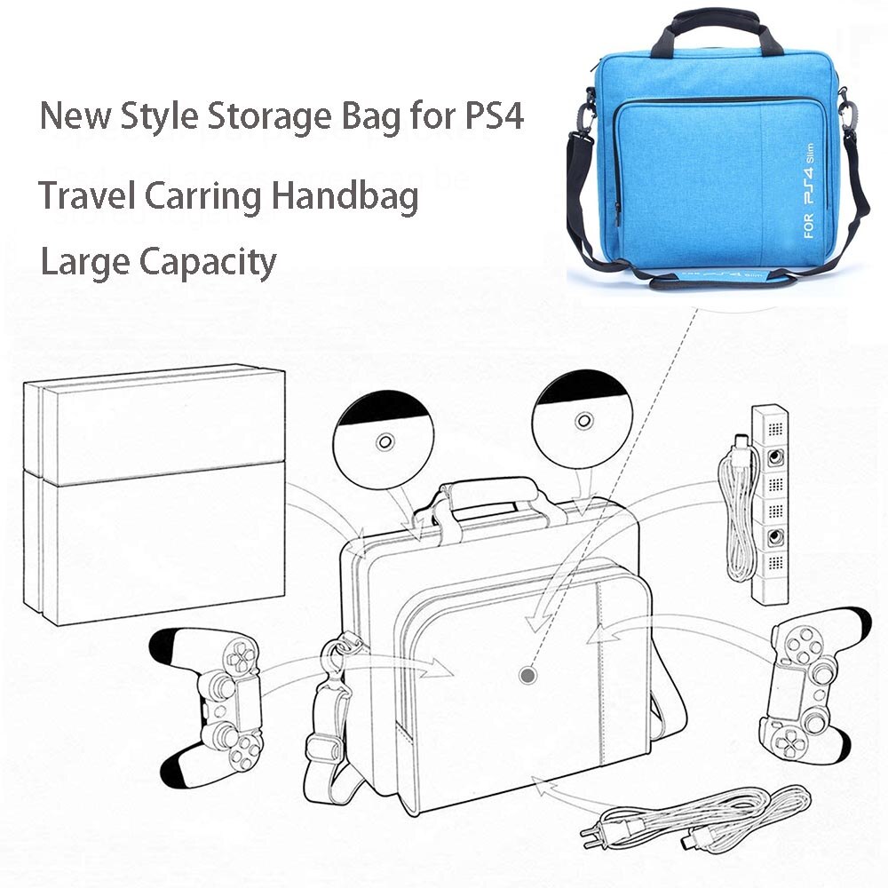 Stijl Voor PS4 Game Sytem Tas Canvas Draagtassen Case Beschermende Schouder Voor Playstation 4 PS4 Console Travel Opslag handtas
