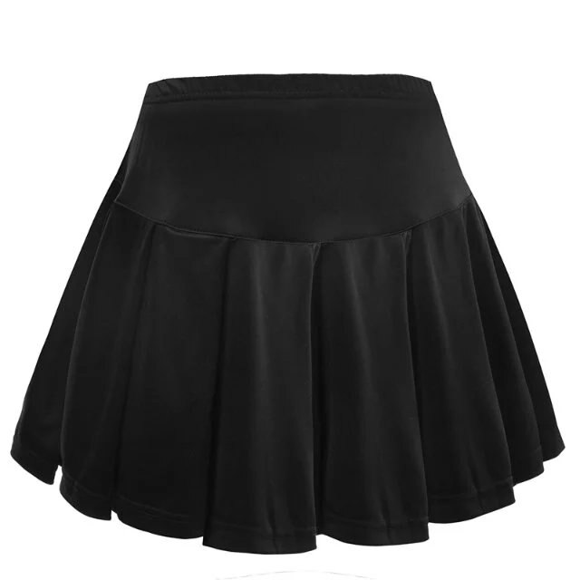 ZMSM Women's Knit Pure Baseline Tennis Skirts Solid Breathable Quick Dry Sports Training Cheerleading Badminton Skirts NM036: Black / L