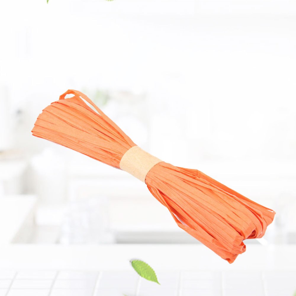 6pcs 20m Colorful Raffia Stripes Paper String for DIY Making Twisted Paper Craft String (Light Green): Orange