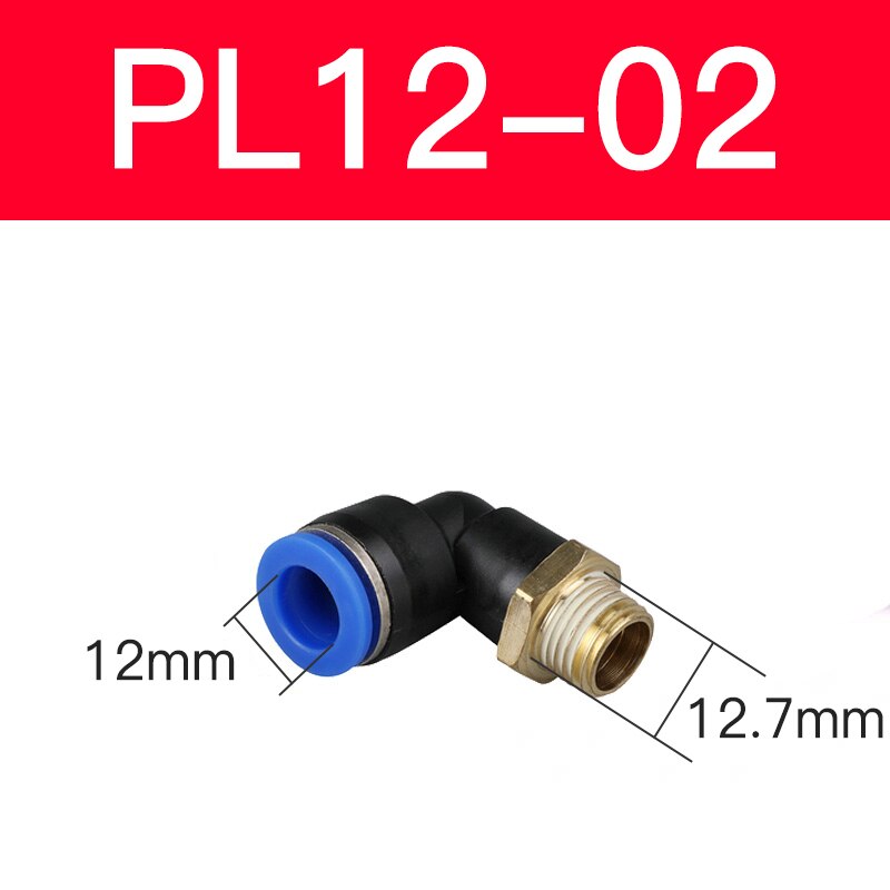 Pl Elleboog Pneumatische Montage 1/4 3/8 1/2 1/8 Bsp Buitendraad Air Quick Connector L Shape Push In Slang Od 6Mm 8Mm 10Mm 12Mm: Rode Wijn