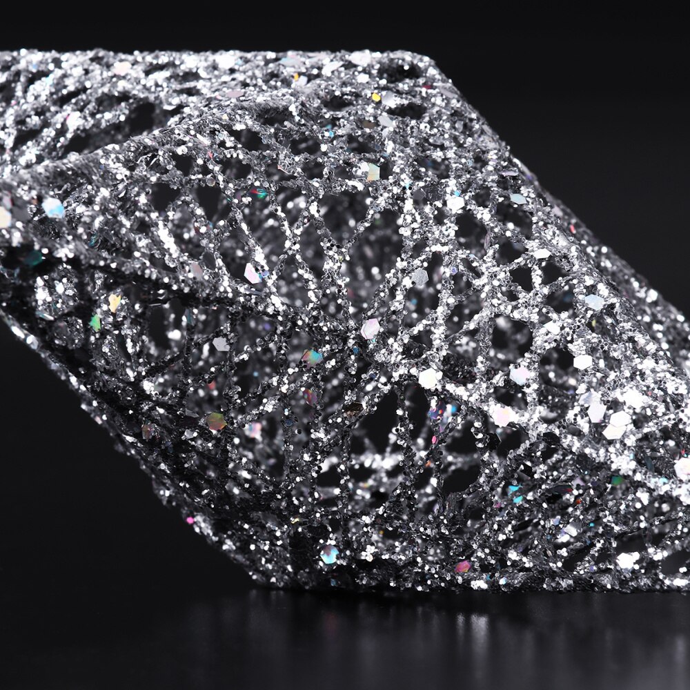 NICEXMAS 20cm Silver Star Tree Topper Exquisite Shimmery Star Christmas Tree Topper Christmas Tree Decoration 5 Point Star Treet