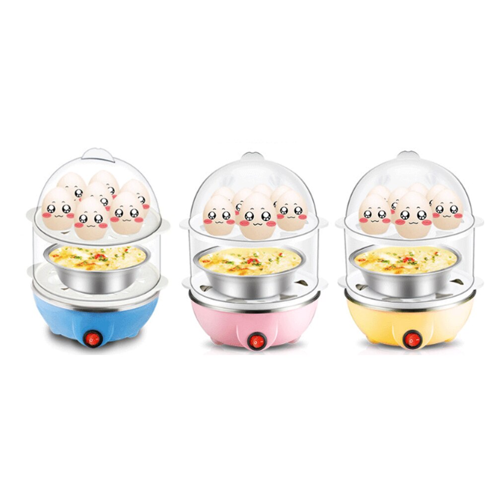 220V 350W Multifunction household Kitchen Mini Portable Multifunctional Double Layer Egg Cooker Boiler Boiled egg boiler steamer