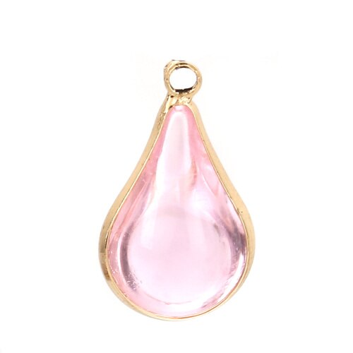 DoreenBeads Copper &amp; Glass Pendant Gold Peacock Blue Colorful Charms 18mm x10mm( 6/8&quot; x 3/8&quot;) - 17mm x10mm, 5 PcS: 2