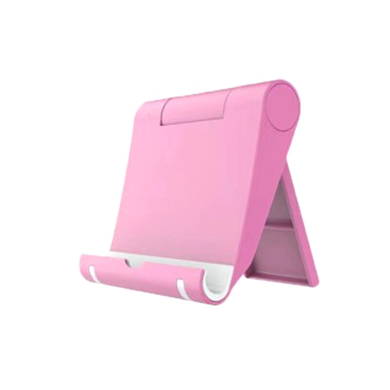 7 Colors Mobile Phone Desk Stand Foldable Phone Holder Tripod Plastic Adjustable Universal Phone Table Holder Stand Non-slip: Pink