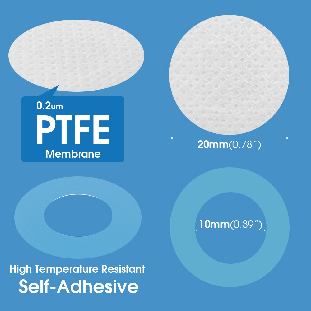 48 pçs/peça ID-20mm filtro sintético adesivo adesivo ptfe 0.2um membrana respirável à prova dwaterproof água jardim cogumelo cultivo ferramenta