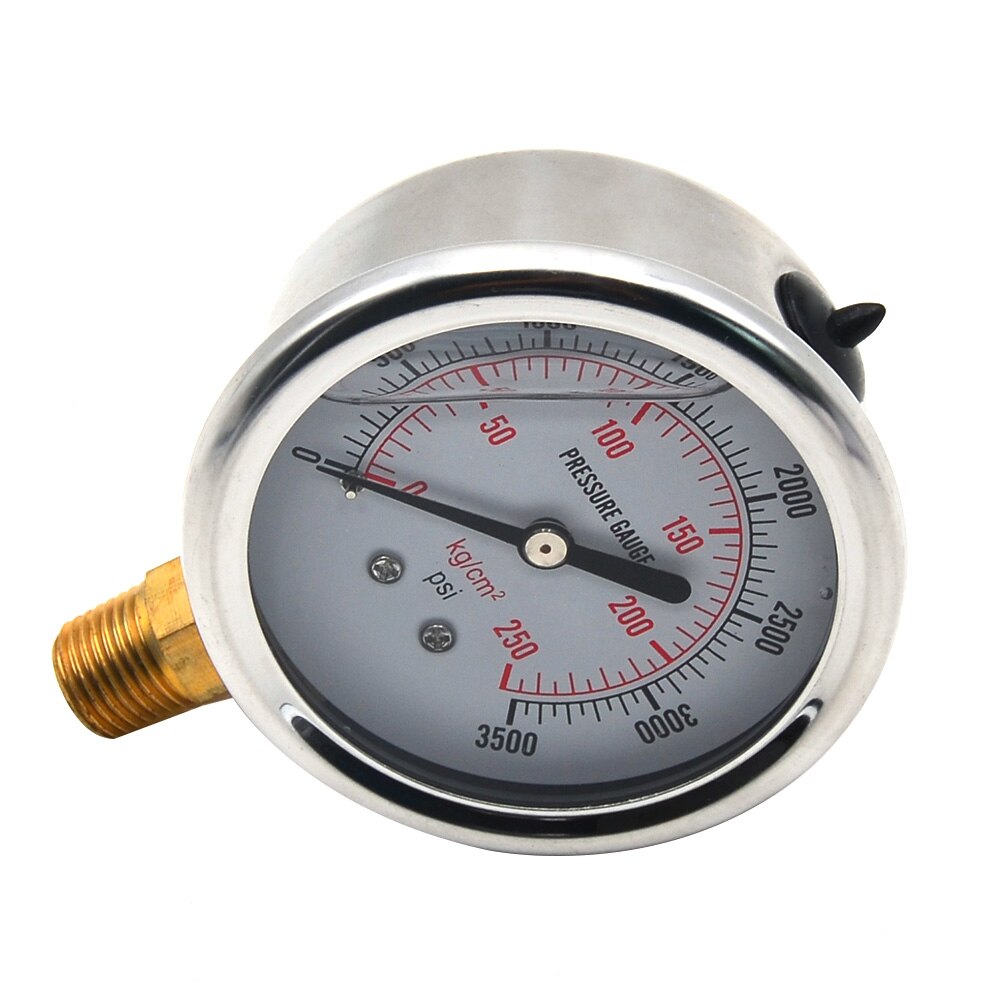 Hydraulic Fluid Pressure Gauge Tester Meter 0-3500PSI US Thread Manometer