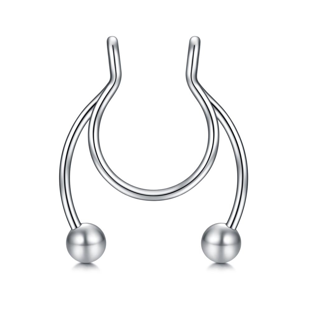 1Pcs Nose Ring Neus Clip Medische Rvs Neustussenschot Valse Neus Ring Piercing Sieraden