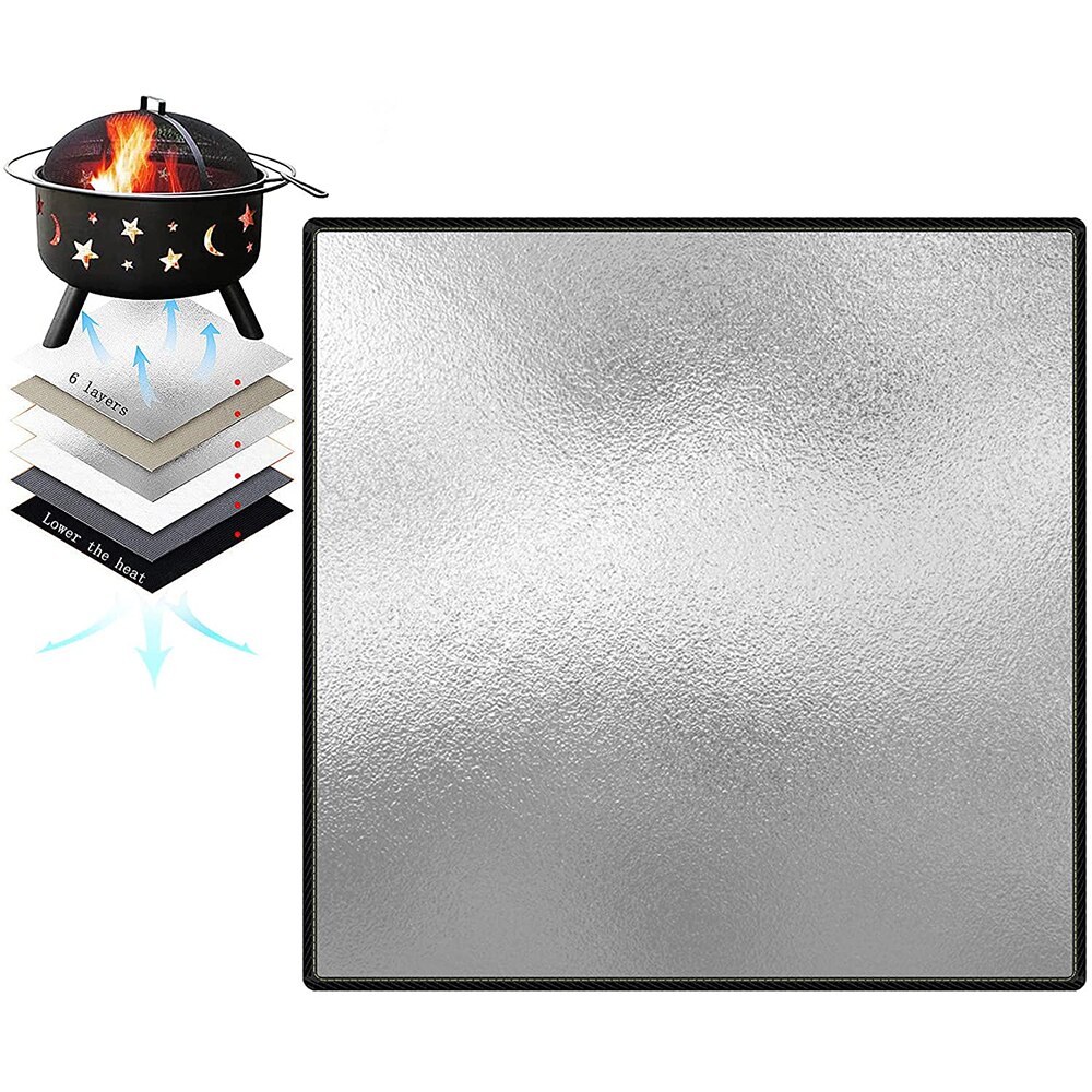Heat Protector Fire Pit Mat Fire-Resistant for Decks Grill Floor Mat Outdoor, Solid Pad Grill Bonfires Fireplace Mat Fire