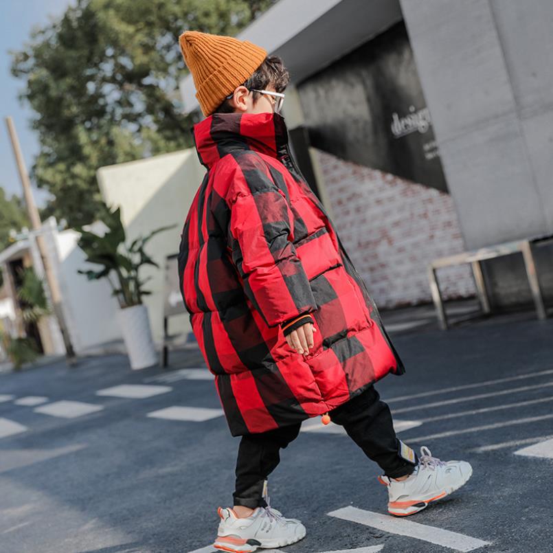 Baby Boy Kleding Kinderen Plaid Katoenen Jas Dikker Warme Lange Bovenkleding Voor Jongens Kids Winter Jassen Parka Voor Jongens Y2607