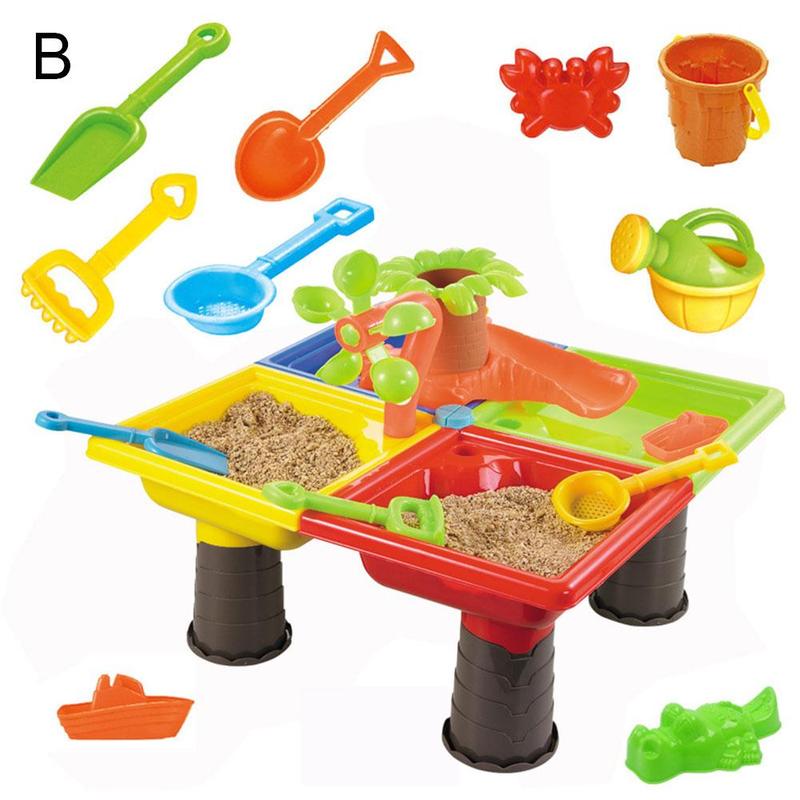 Creatieve Baby Zomer Zand En Water Tafel Doos Dolfijn Bloemvormige Boom Kasteel Zand Tafel Baby Kids Kinderen Outdoor strand Wate: B