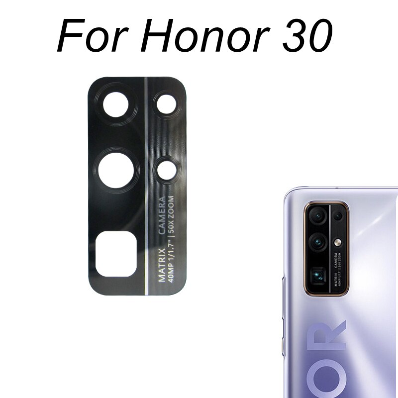 Tylna kamera szklany obiektyw dla Huawei Honor 9 9i 9N 9X 9S 9C 9A Pro 10 20 30 50 60 Pro 10X Lite 8X X8 części zamienne: Honor 30