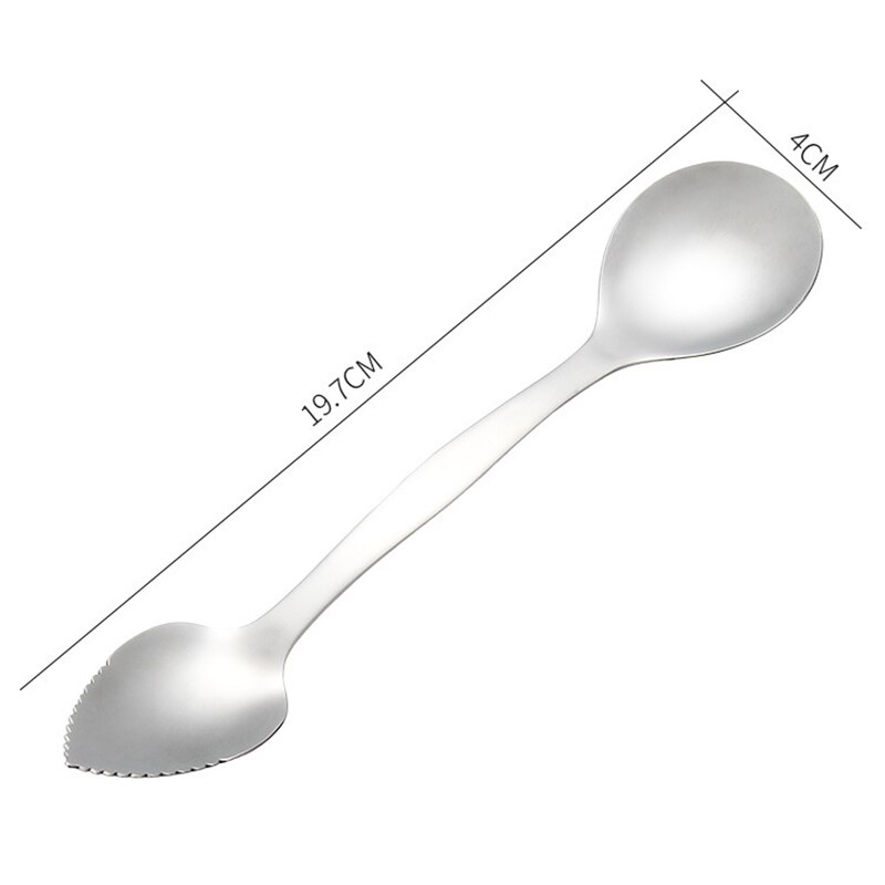 Stainless Steel Grapefruit Scraper Spoon Serrated Sawtooth Edges Long Handle Kitchen SDF-SHIP