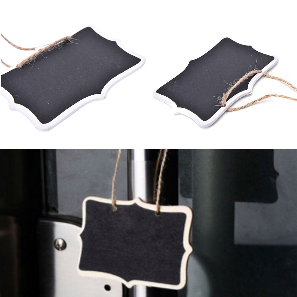 Houten Mini Opknoping Blackboard Schoolbord Bericht Memo Note Krijt Board Wordpad Met String Thuis Party Wedding Decor