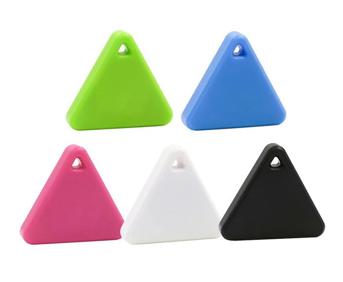 Cartera triangular inteligente para teléfono móvil, dispositivo antipérdida, con posicionamiento Gps para mascotas, Bluetooth, gota de agua, bidireccional: Blanco
