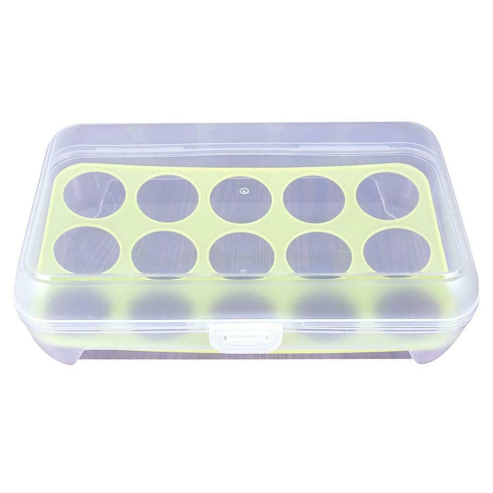 15 Grid Plastic Storage Box Egg Holder Egg Food Cartons for Refrigerator Kitchen Portable Picnic Egg Carton: Green
