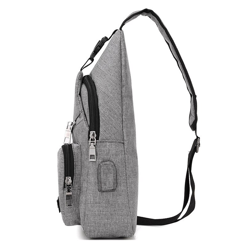 Multi-functional men's leisure one-shoulder bag for travel outside the door USB charging must-have chest bag