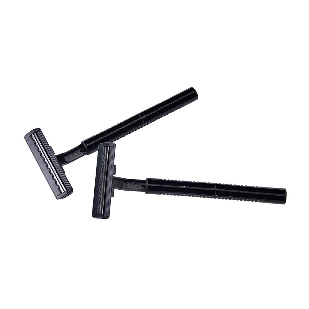 2pcs/set Black Razor Bathrooms Disposable Shaving Razor Handle Stainless Steel Blade For Man Face Care Shaving Barbear Razor