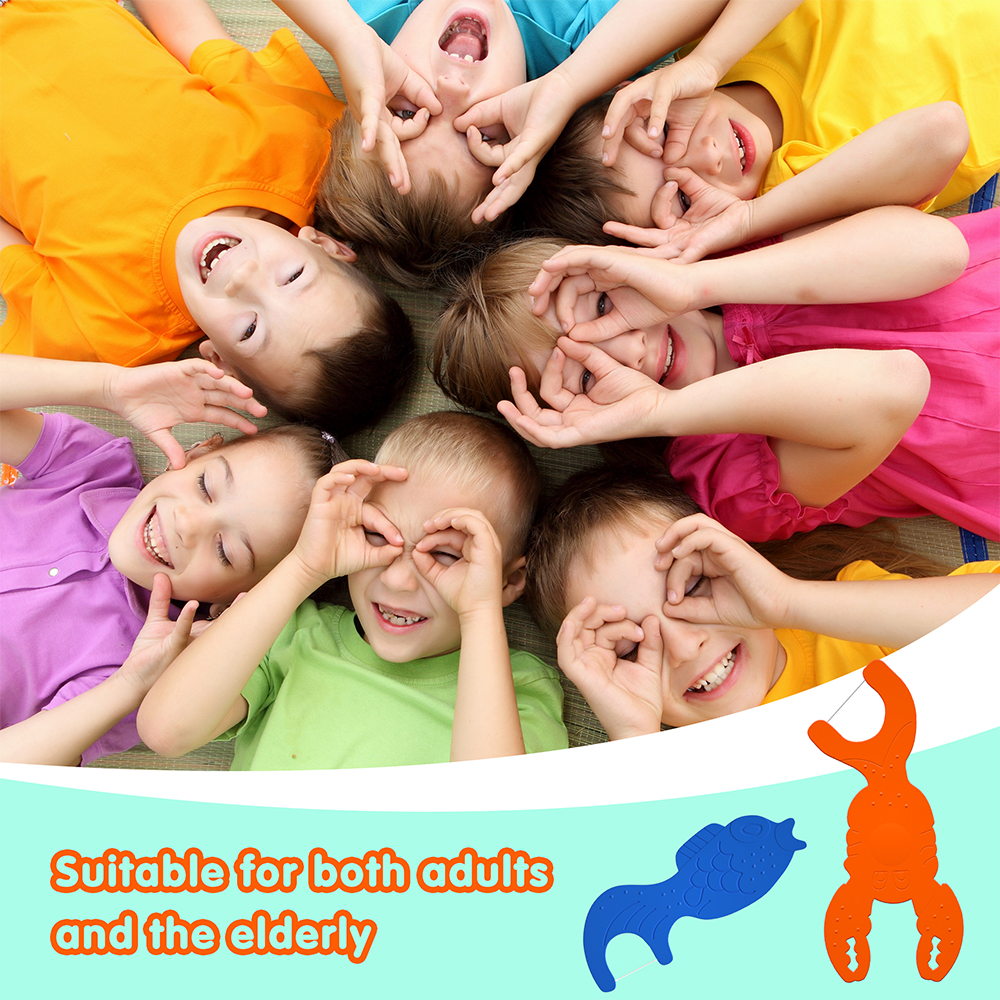 Kingubznis 180pz filo interdentale per bambini ragazzo pulito tra i denti simpatico cavalla a forma di animale filo interdentale er stuzzicadenti con filo