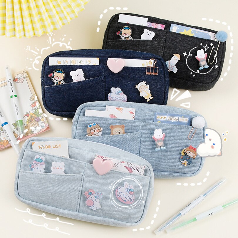 Kawaii Pencil Cases Stationery Pencil Case Large Capacity Pen Case For Girls Retro Trousse Scolaire School Supplies Pencilcase