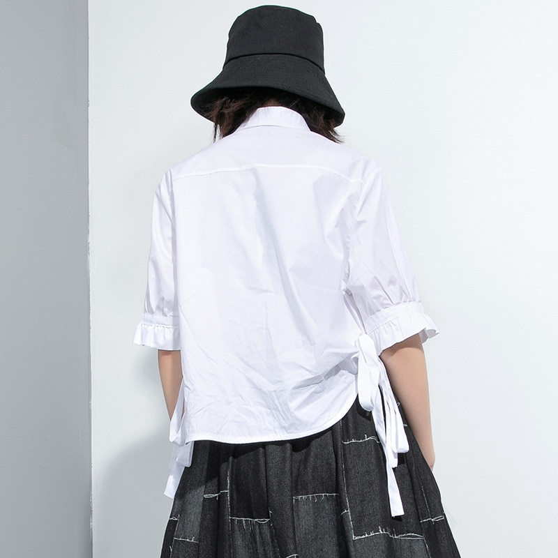 Xitao oregelbunden personlighet mesh mesh sömmar skjorta trend vilda dam toppar och blusar streetwear sommar  xj4473