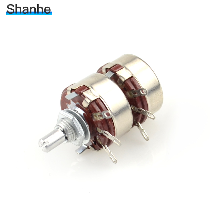 Potenciômetro duplo de 2 camadas, 2w, 4k7, 10k, 100k, 220k, 470k, 1m