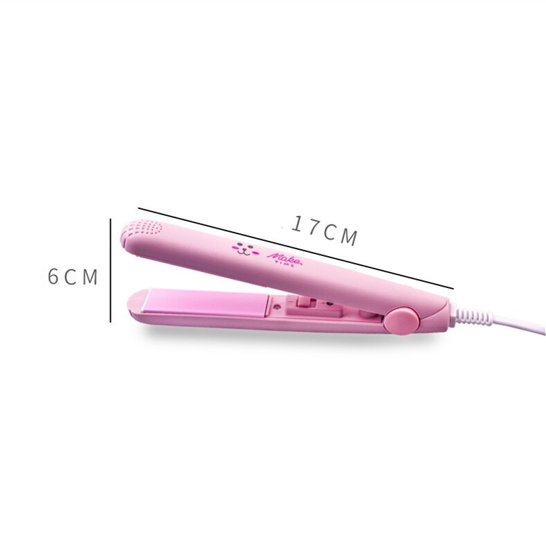 1PCs Mini Portable Steam Flat Hair Iron Hair Straightener Curler Straightening Cute Cartoon Curling Hair Irons
