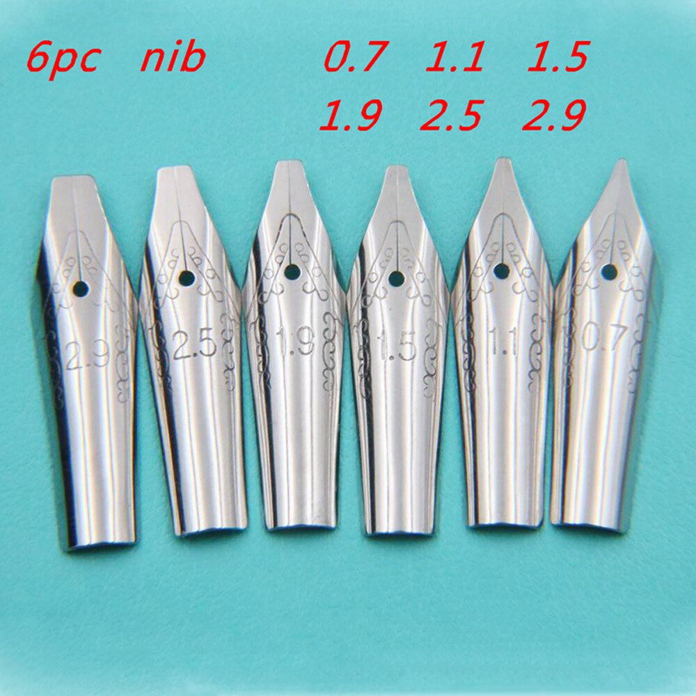 992 parallel Fountain Pen Duckbill Gothic art Flower Flat plastic Dark green Office school supplies ink pens: A7-6pc